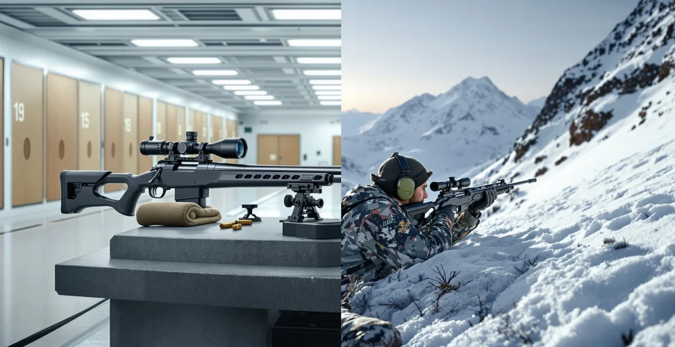 Comparison of bench-rest rifle testing and real-world long-range shooting in mountainous terrain.